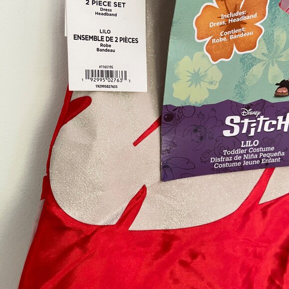 Disney Lilo & Stitch Toddler Costume Dress & Headband 2T Red Leaf NWTDescription - Picture 4 of 16